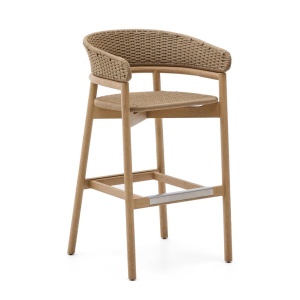 Scaun exterior bar bej din lemn Arinella High Kave Home