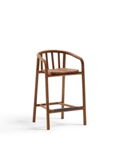 Scaun exterior bar maro din lemn Turqueta Kave Home