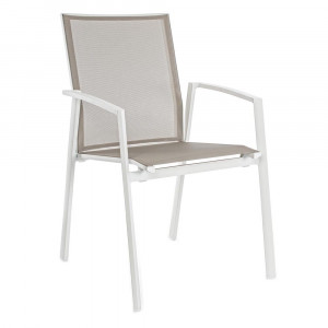 Scaun exterior dining alb din textil Cruise Bizzotto