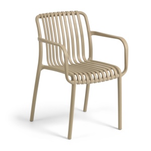 Scaun exterior dining bej din plastic Isabellini Kave Home