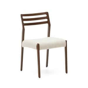 Scaun exterior dining bej/maro inchis din lemn Cudia Kave Home
