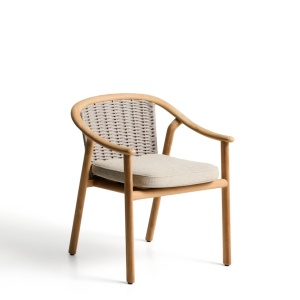 Scaun exterior dining maro din lemn Elunda Kave Home