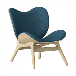 Scaun lounge albastru petrol/maro stejar din poliester si lemn A Conversation Piece Umage