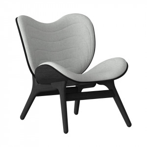 Scaun lounge gri argintiu/negru din poliester si lemn A Conversation Piece Umage