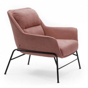 Scaun lounge rosu corai din textil si metal Sadira Teulat