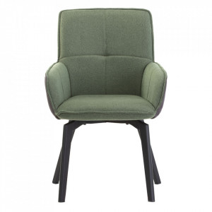 Scaun lounge verde/negru din textil si metal Malibu The Home Collection