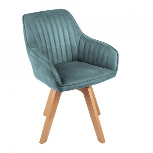 Scaun rotativ din catifea albastru petrol Livorno The Home Collection