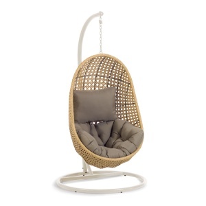 Scaun suspendat cu suport maro/gri din metal Cira Kave Home