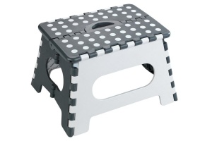 Scaunel pliabil alb/gri din plastic Secura Wenko