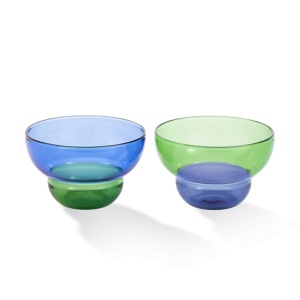 Set 2 boluri albastre/verzi din sticla 220 ml Mizu Kiri Pols Potten