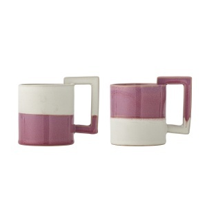 Set 2 cani roz/bej din ceramica 375 ml Ranya Bloomingville