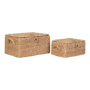 Set 2 cosuri cu capac maro din fibre naturale Bogra House Nordic