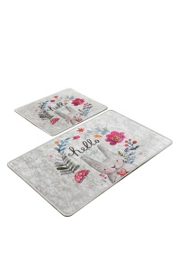 Set 2 covorase de baie multicolore din fibre sintetice Hello Spring The Home Collection