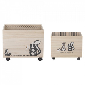 Set 2 cutii multicolore din lemn Nonni Bloomingville Mini
