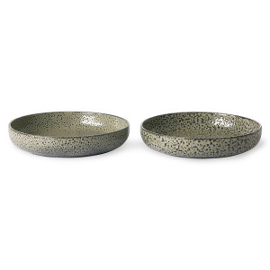 Set 2 farfurii adanci verzi din ceramica 22 cm Goot HK Living