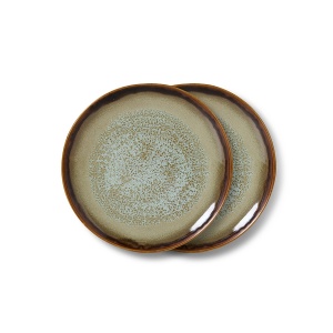 Set 2 farfurii pentru desert multicolore din ceramica 18 cm 70s Contrast HKliving