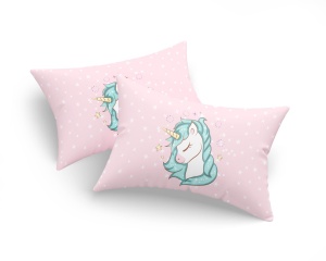 Set 2 fete de perna roz din fibre 50x70 cm Unicorn Dreams The Home Collection