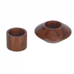 Set 2 inele pentru servetele maro din lemn de mahon Tamar Kave Home
