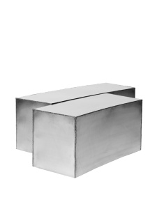 Set 2 mese de cafea argintii din metal Ferra Ferm Living