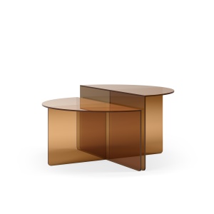 Set 2 mese de cafea maro din sticla Velta The Home Collection