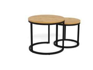 Set 2 mese de cafea maro/negre din metal Spiro Quiet Object