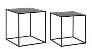 Set 2 mese de cafea negre din metal Alrik Bizzotto