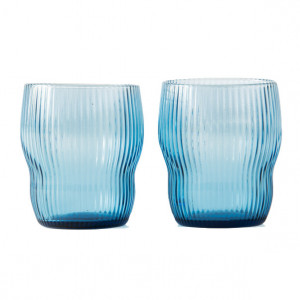 Set 2 pahare albastre din sticla 250 ml Pum Pols Potten