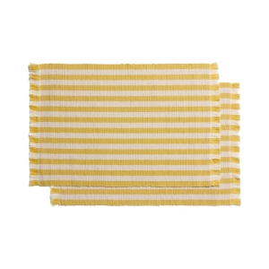 Set 2 protectii de masa galbene din fibre naturale 35x50 cm Daltan Kave Home
