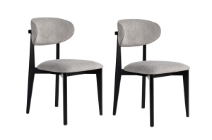 Set 2 scaune dining gri/negre din bumbac Lionte The Home Collection