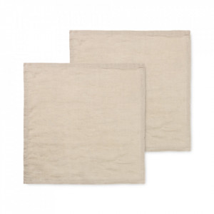 Set 2 servete crem din fibre naturale 45x45 cm Lina Ferm Living