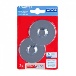 Set 2 suporturi pentru accesorii argintii din plastic Turbo Loc Adapter Wenko