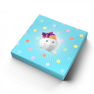 Set 20 servetele albastre 25x25 cm Kid’s B-Day Party Blue Tassen