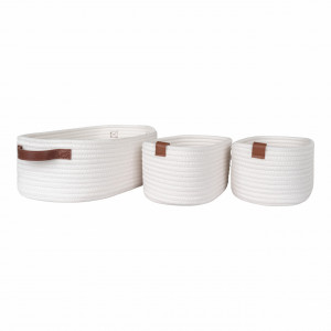 Set 3 cosuri din bumbac alb/maro Jana House Nordic