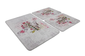 Set 3 covorase de baie multicolore din fibre sintetice Songs The Home Collection