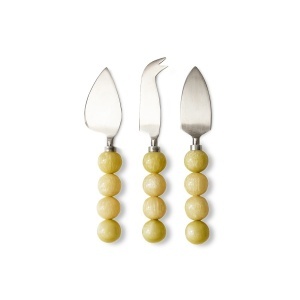 Set 3 cutite pentru branzeturi galben lamaie din metal Cheese HKliving