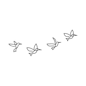 Set 3 decoratiuni de perete negre din metal Birds 304 The Home Collection