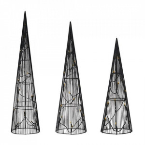 Set 3 decoratiuni luminoase negre din metal Dunge Markslojd