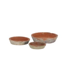 Set 3 farfurii pentru ghiveci portocalii din ceramica Sevin Esschert Design