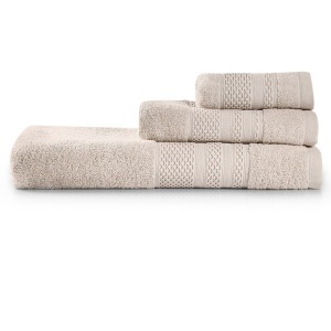 Set 3 prosoape bej cappuccino din bumbac Piramit The Home Collection