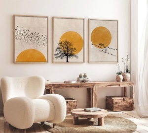 Set 3 tablouri multicolore din lemn 35x50 cm Huhu147 The Home Collection