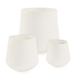 Set 3 vaze decorative bej din metal Kenar Bizzotto