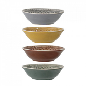 Set 4 boluri multicolore din ceramica 100 ml Rani Bloomingville