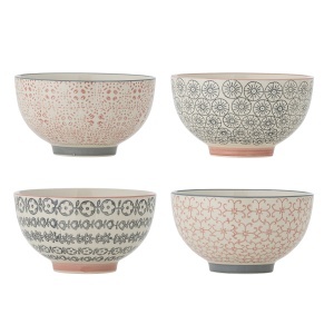 Set 4 boluri multicolore din ceramica 500 ml Cecile Bloomingville