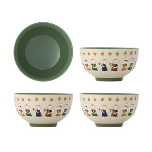 Set 4 boluri multicolore din ceramica 500 ml Peo Bloomingville