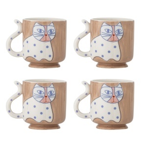 Set 4 cani multicolore din ceramica 325 ml Missy Bloomingville