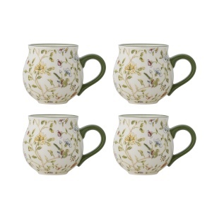 Set 4 cesti multicolore din ceramica 300 ml Bloomie Creative Collection
