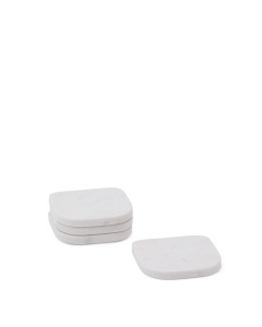 Set 4 coastere albe din marmura Zera Kave Home