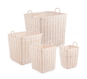 Set 4 cosuri maro deschis din ratan Narra Square Bizzotto