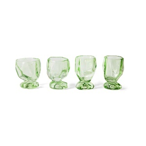 Set 4 pahare pentru vin verde deschis din sticla 230 ml Pearl HKliving