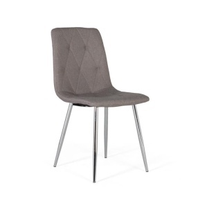 Set 4 scaune dining argintii/gri din textil Sene Giner y Colomer